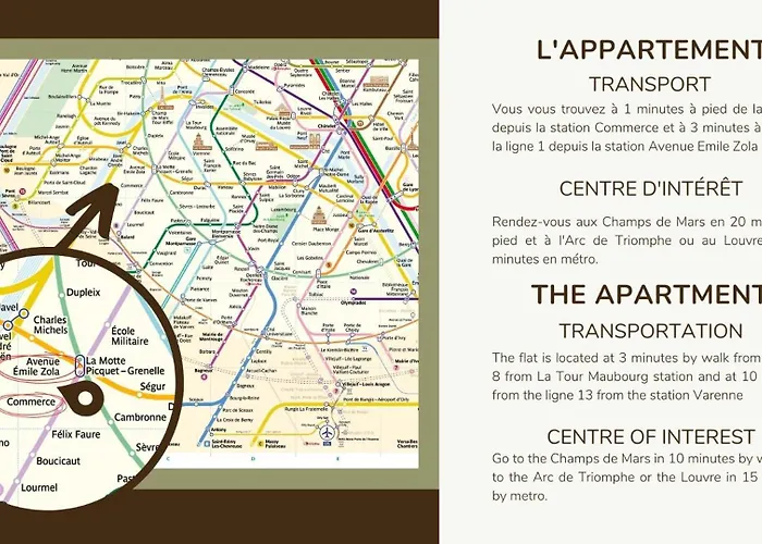 4G#Appart 8Pers # 3 Chambres # Commerce # Paris 15#Ac